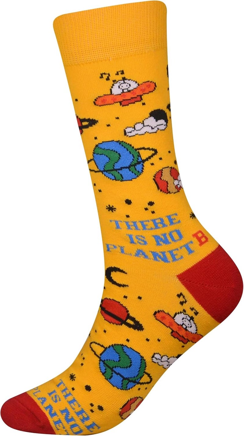 Cansok Men's 2/4 Packs Fun Crazy Novelty Dress Crew Socks - Image 3